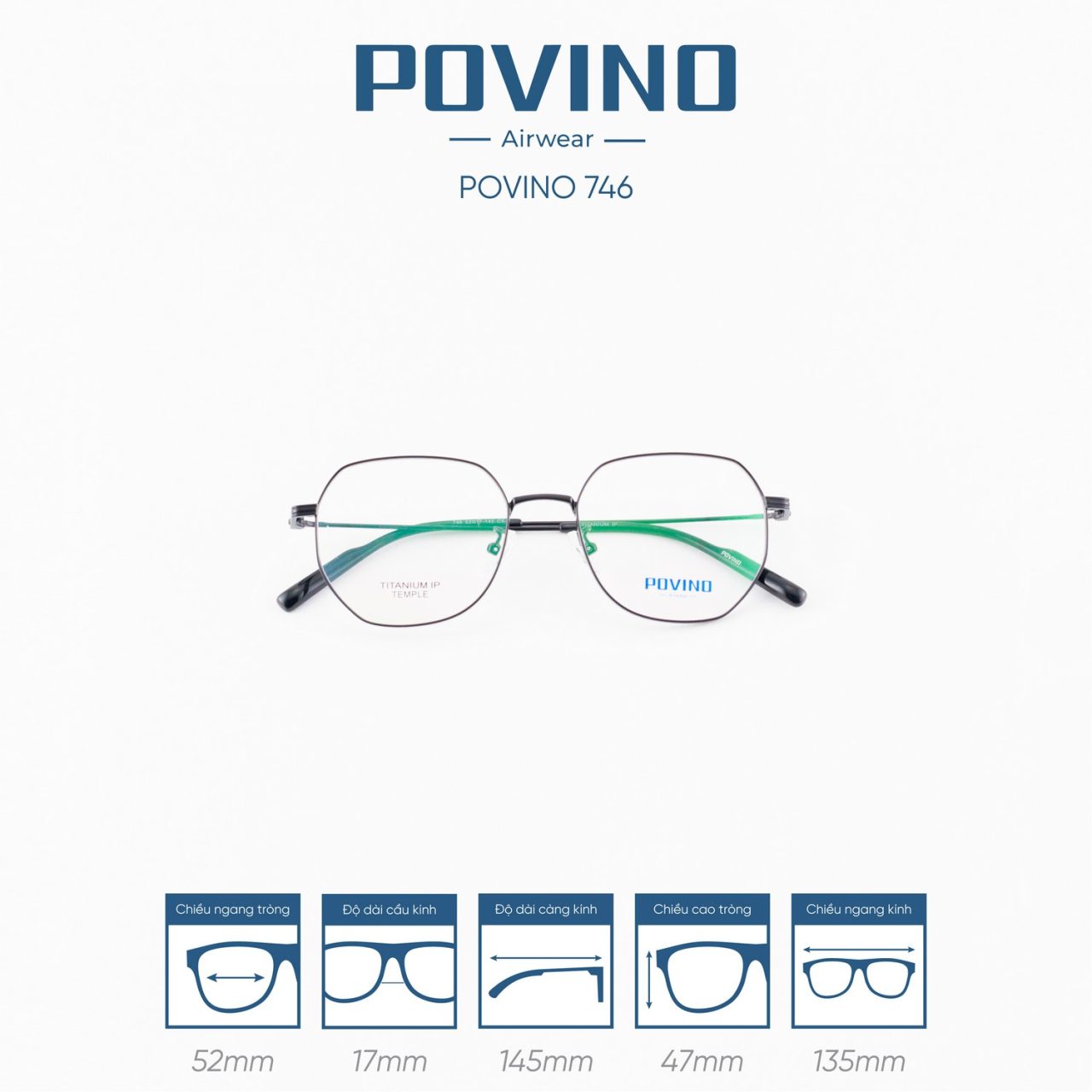 Gọng kính POVINO PO746 - Ảnh 7