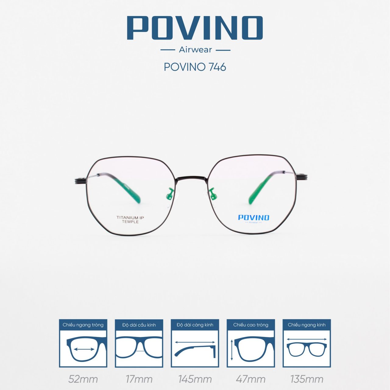 Gọng kính POVINO PO746 - Ảnh 1