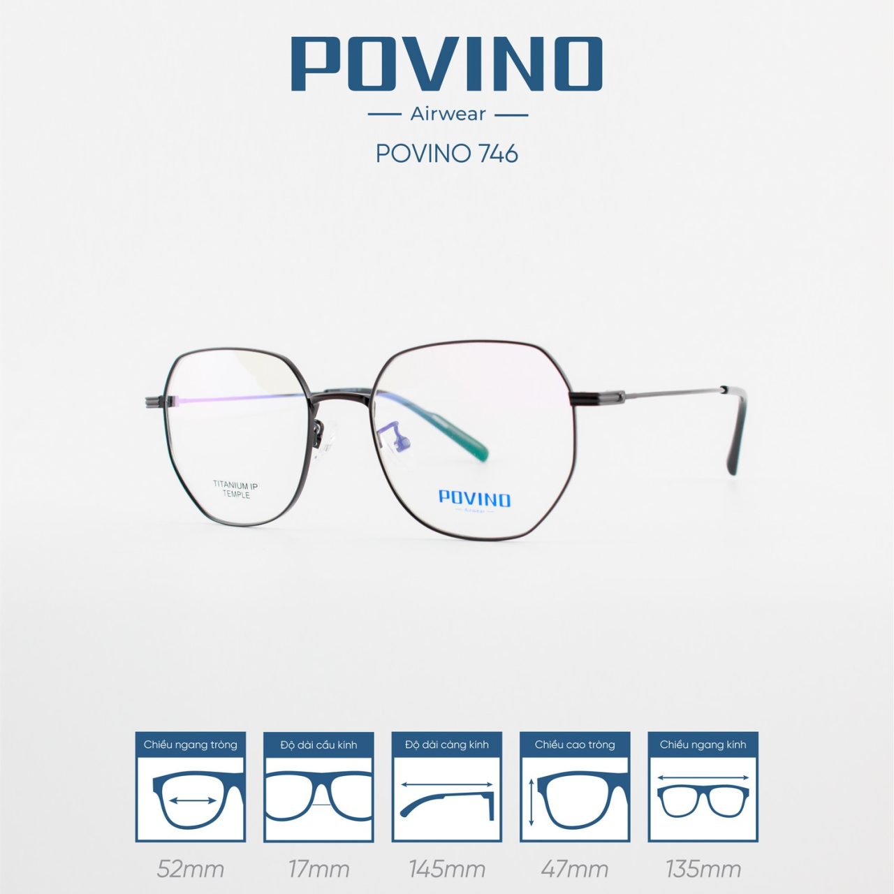 Gọng kính POVINO PO746 - Ảnh 3