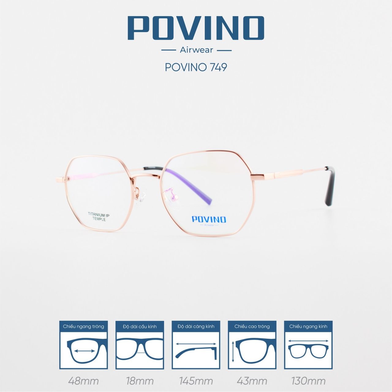 Gọng kính POVINO PO749 - Ảnh 5