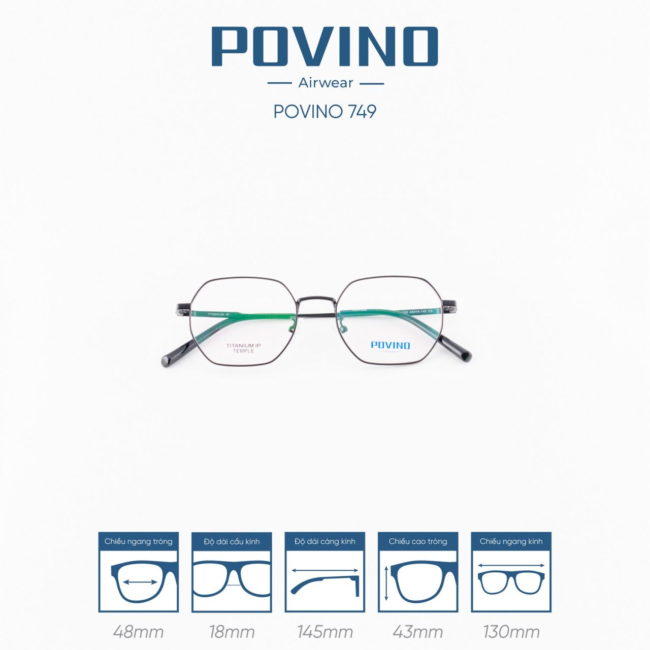 Gọng kính POVINO PO749 - Ảnh 6