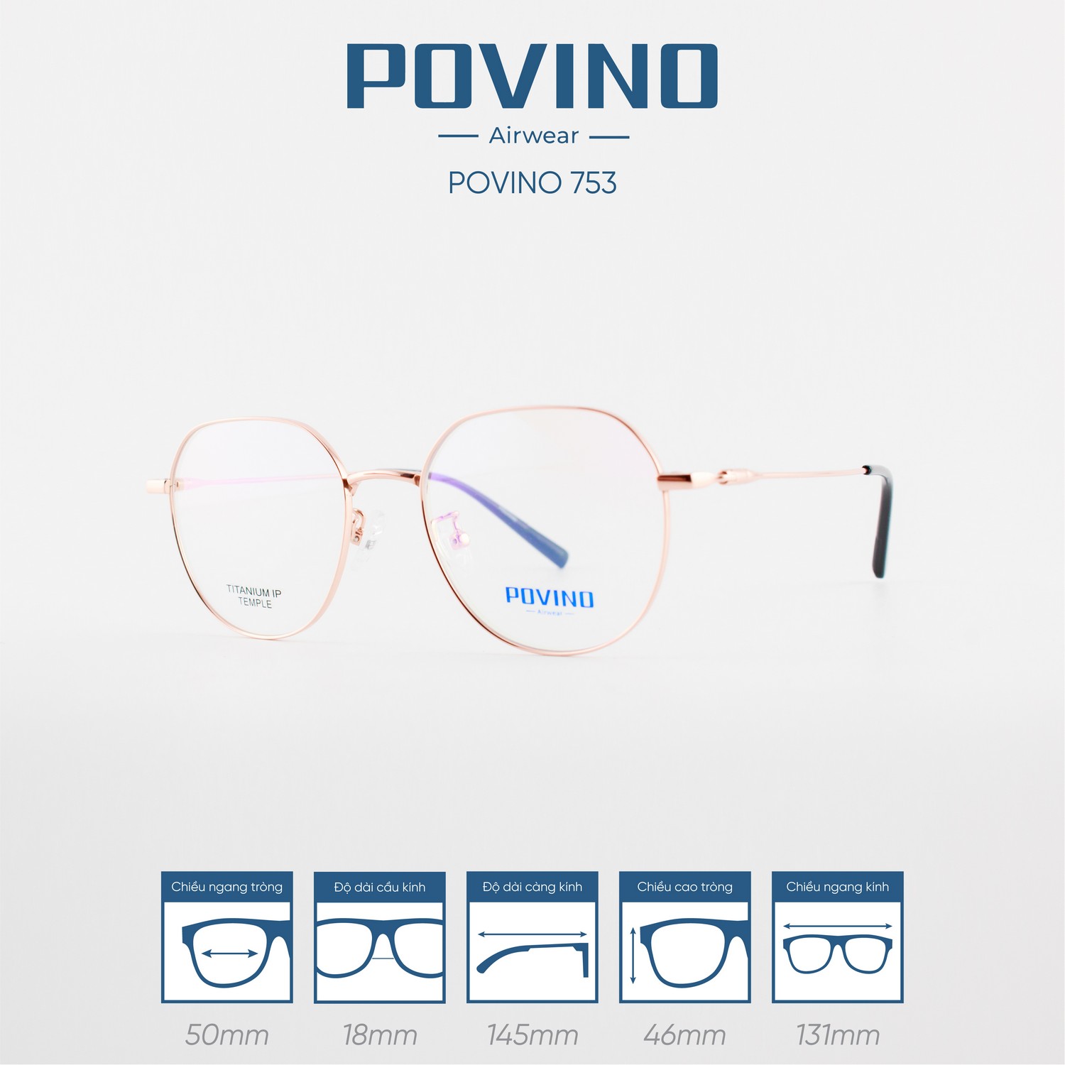 Gọng kính POVINO PO753 - Ảnh 4