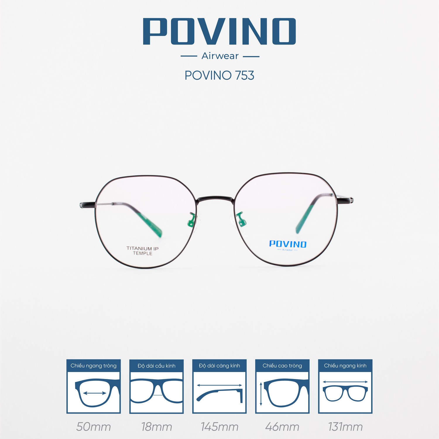 Gọng kính POVINO PO753 - Ảnh 1