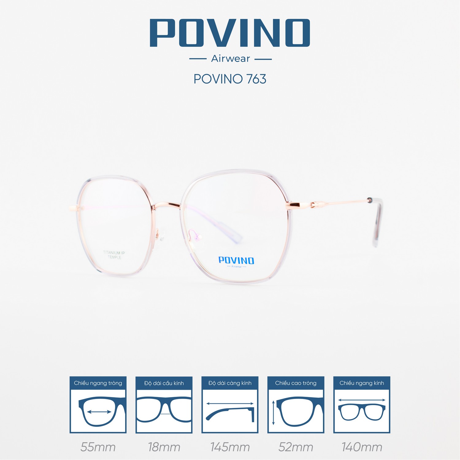 Gọng kính POVINO PO763 - Ảnh 6