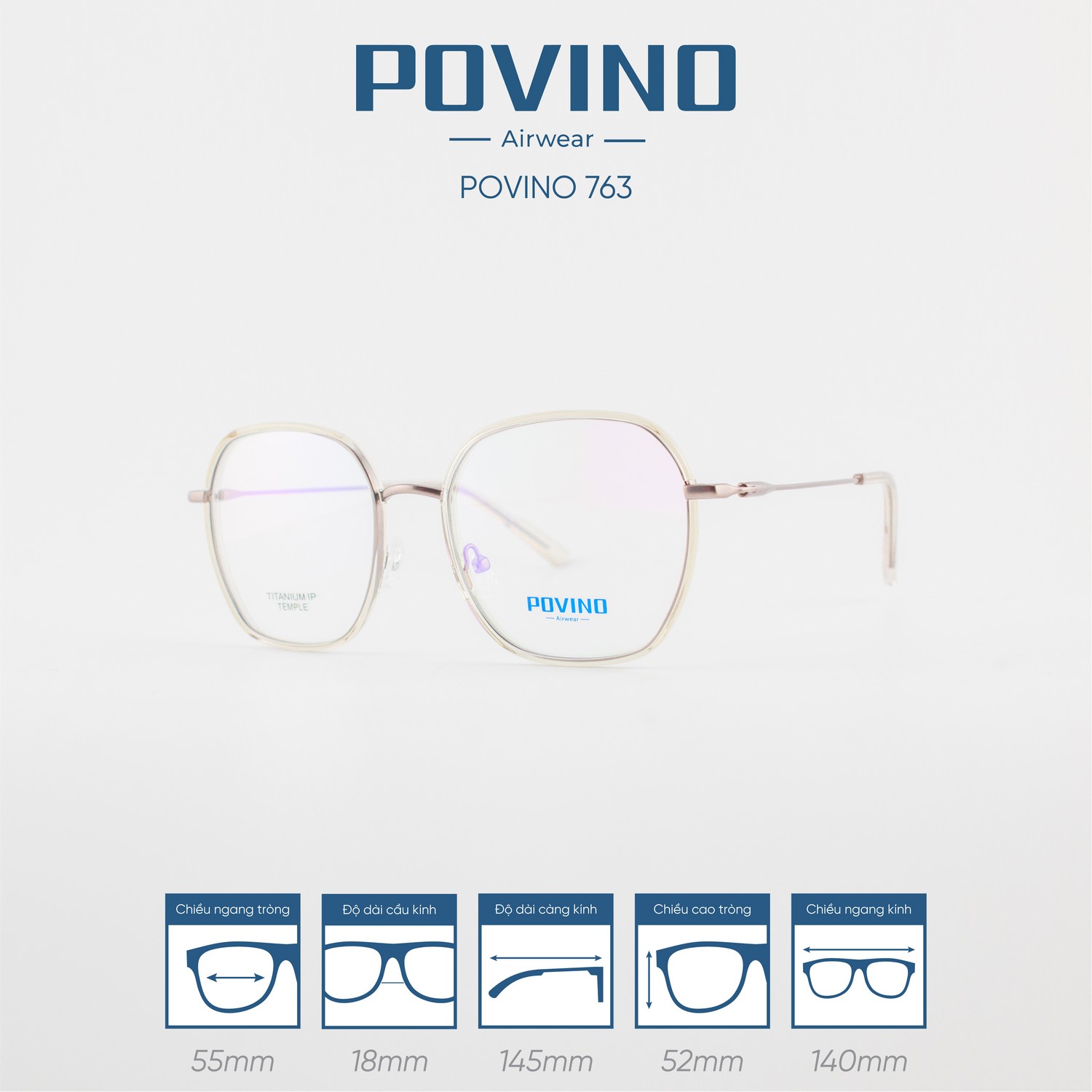 Gọng kính POVINO PO763 - Ảnh 5
