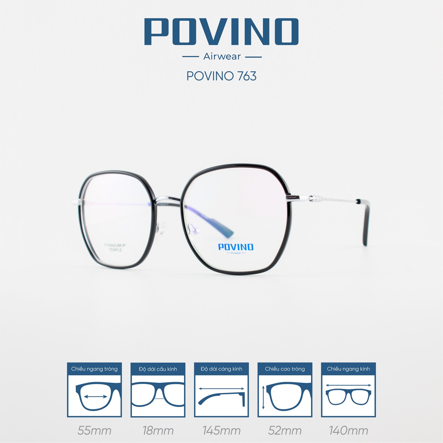 Gọng kính POVINO PO763 - Ảnh 4