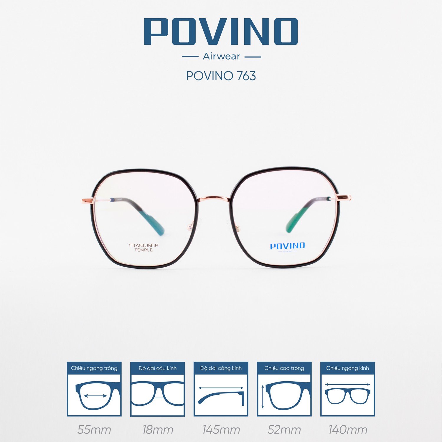 Gọng kính POVINO PO763 - Ảnh 1