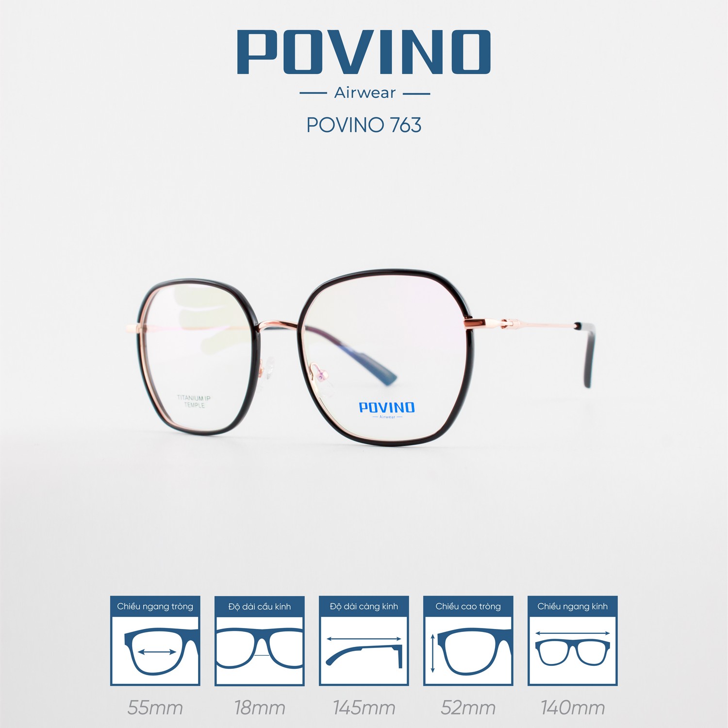 Gọng kính POVINO PO763 - Ảnh 3