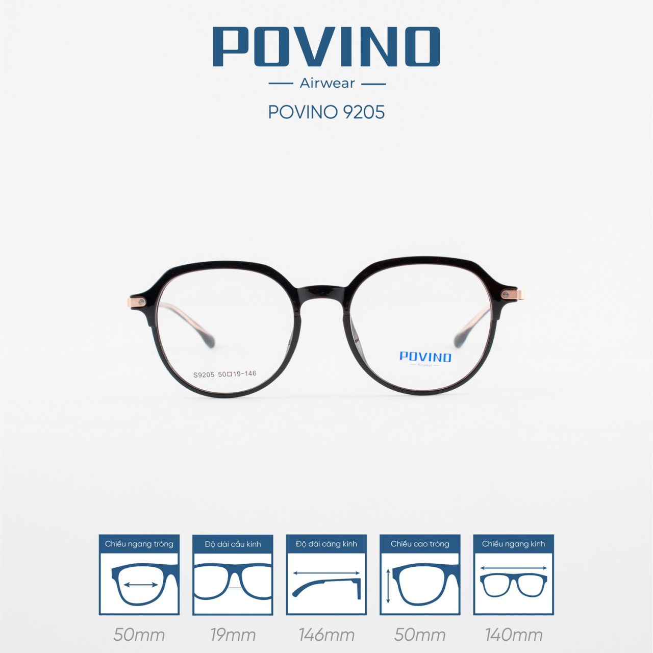Gọng kính POVINO PO9205 - Ảnh 1