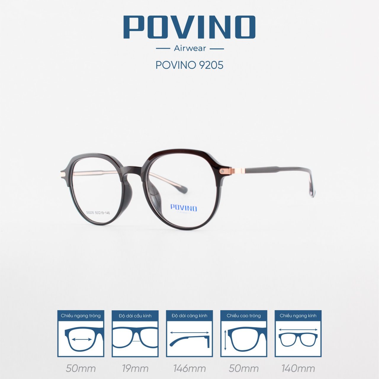 Gọng kính POVINO PO9205 - Ảnh 3
