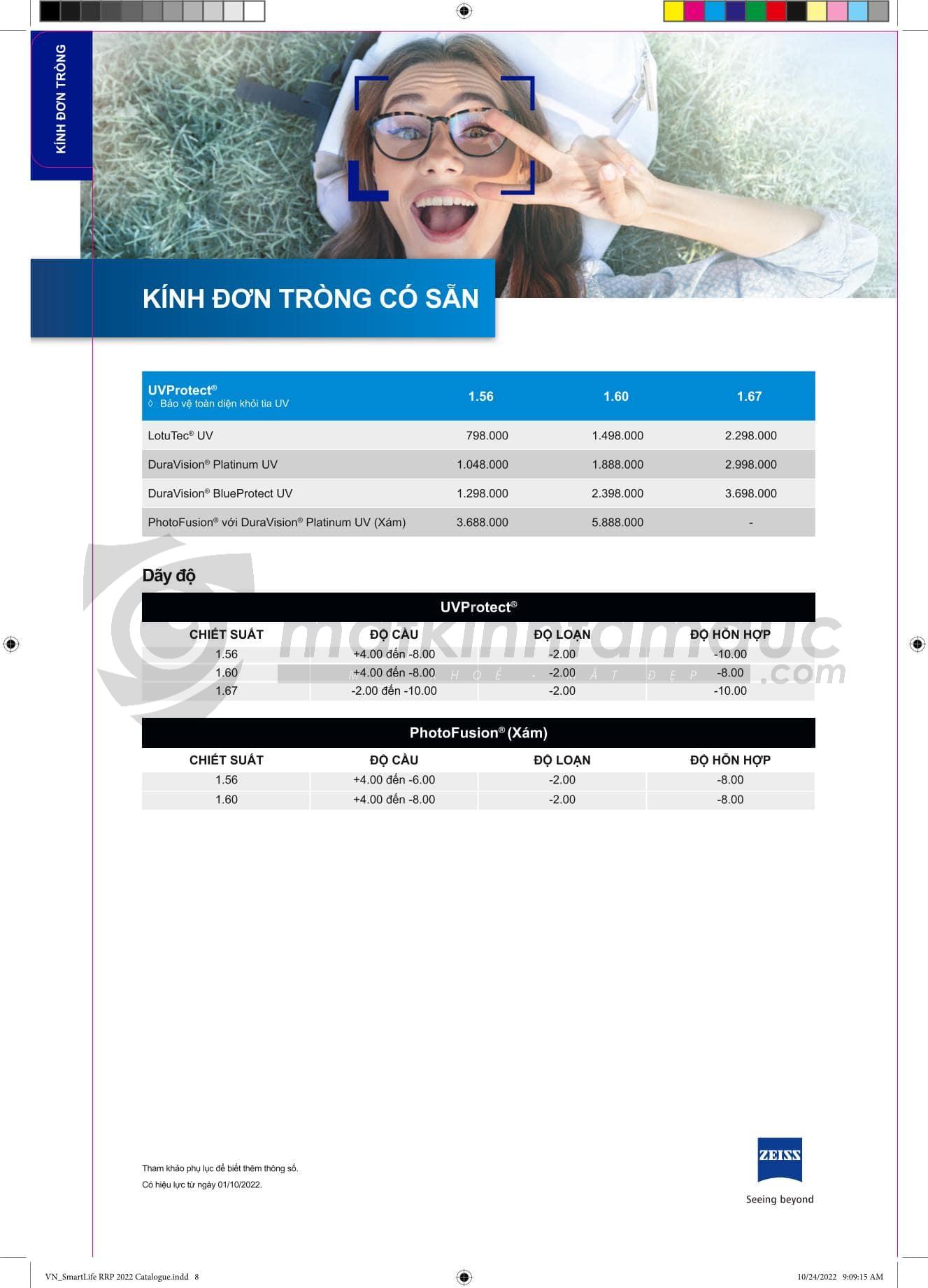 Tròng Kính Đơn Tròng Zeiss Có Sẵn (Stock) - Ảnh 21