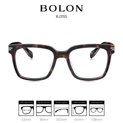 Gọng kính BOLON BJ3155 màu đen đồi mồi 