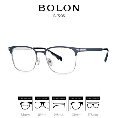 Gọng kính BOLON BJ7205 màu đen bạc 