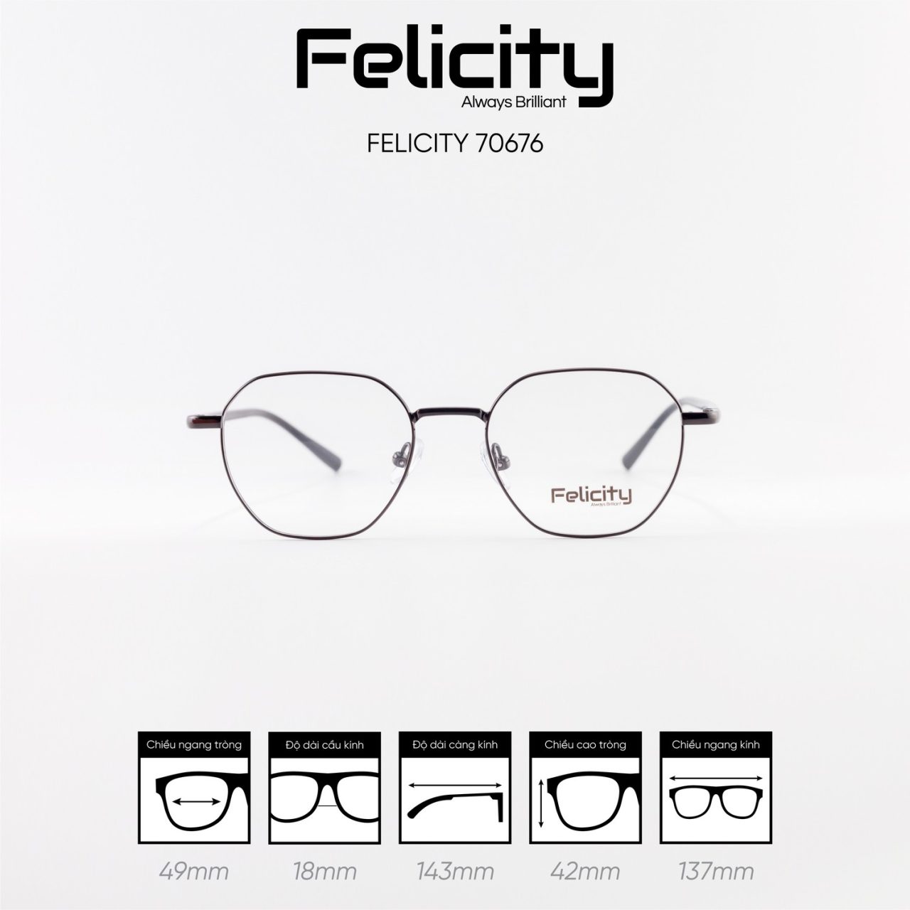Gọng kính FELICITY 70676 - Ảnh 1