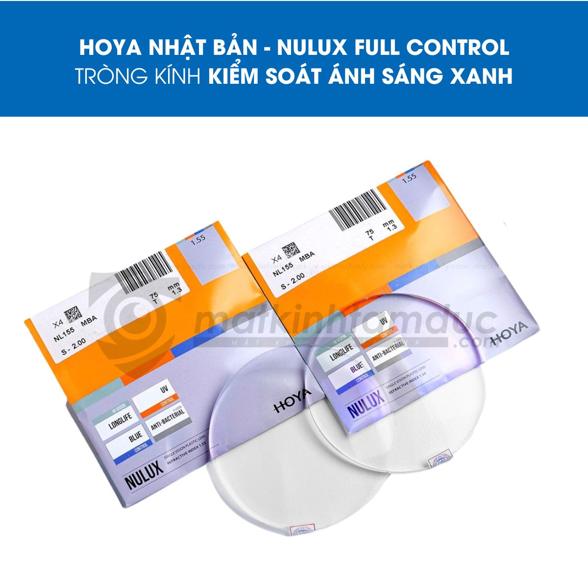 Tròng kính HOYA Nulux Full Control (Kiểm soát ánh sáng xanh)
