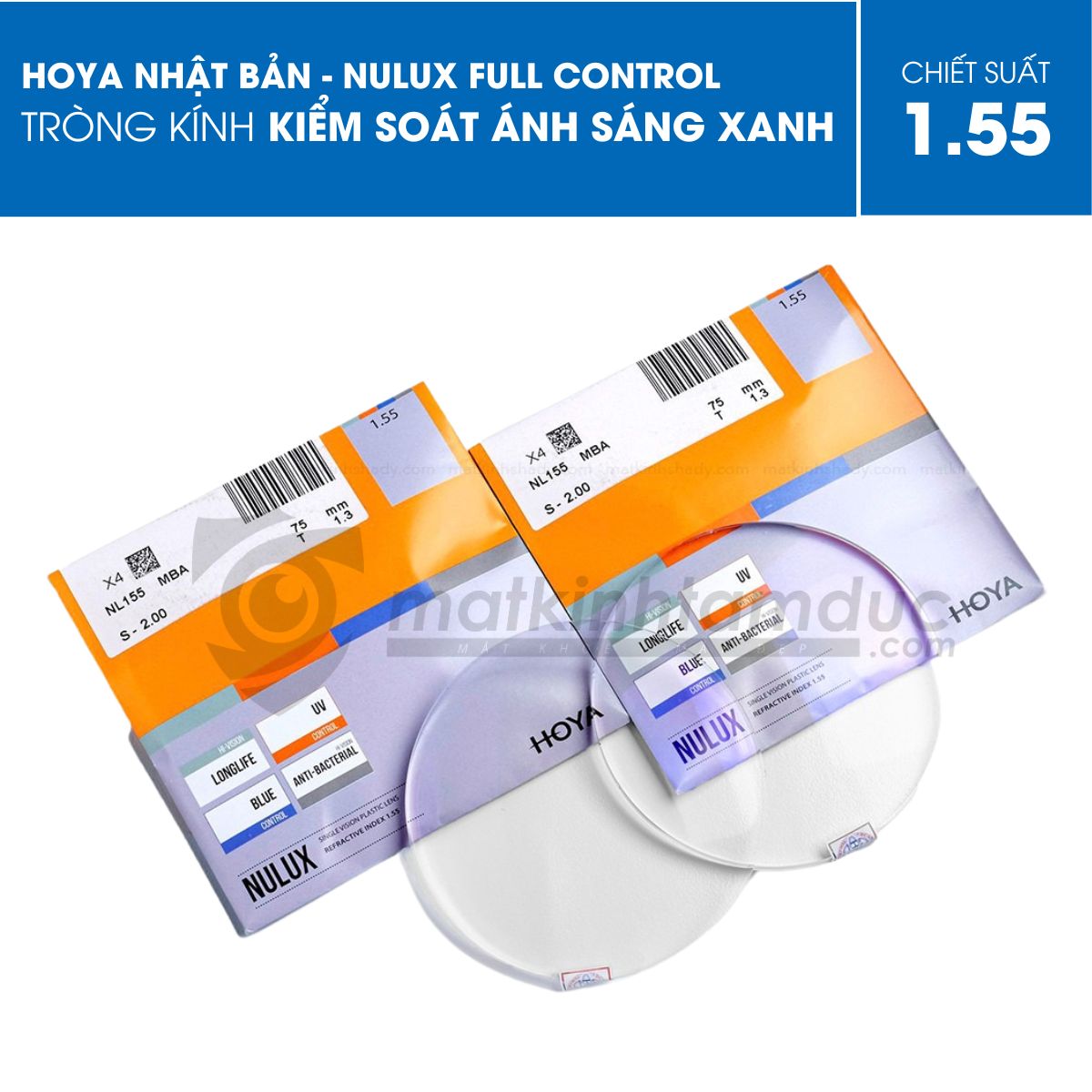 Tròng kính HOYA Nulux Full Control (Kiểm soát ánh sáng xanh) - Ảnh 3