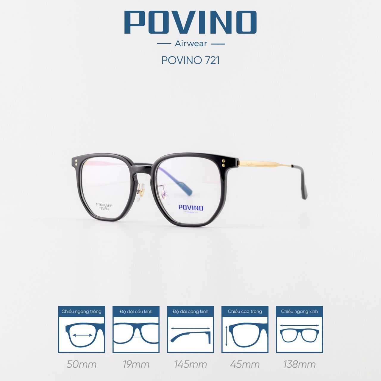 Gọng kính POVINO PO721 - Ảnh 9