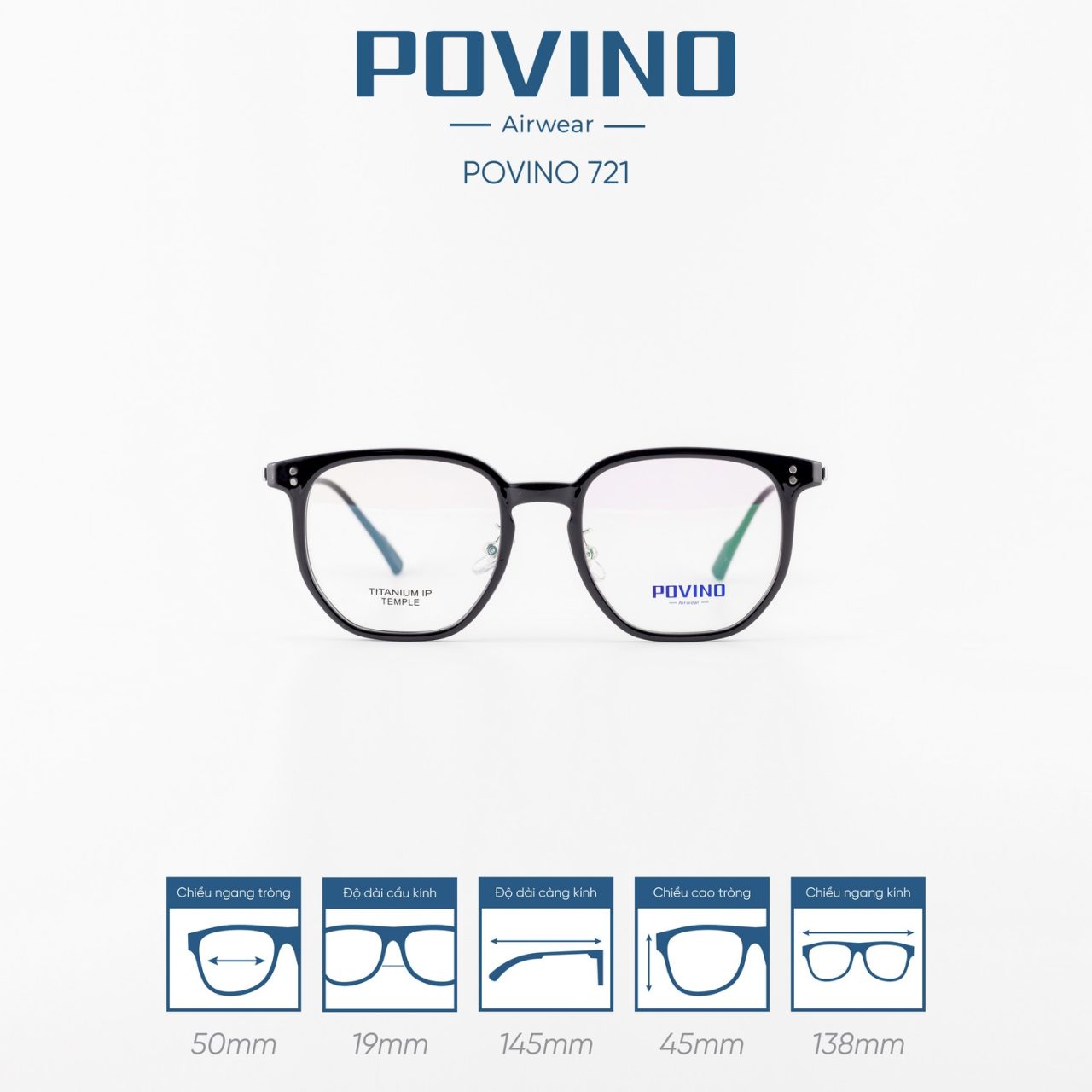 Gọng kính POVINO PO721 - Ảnh 1