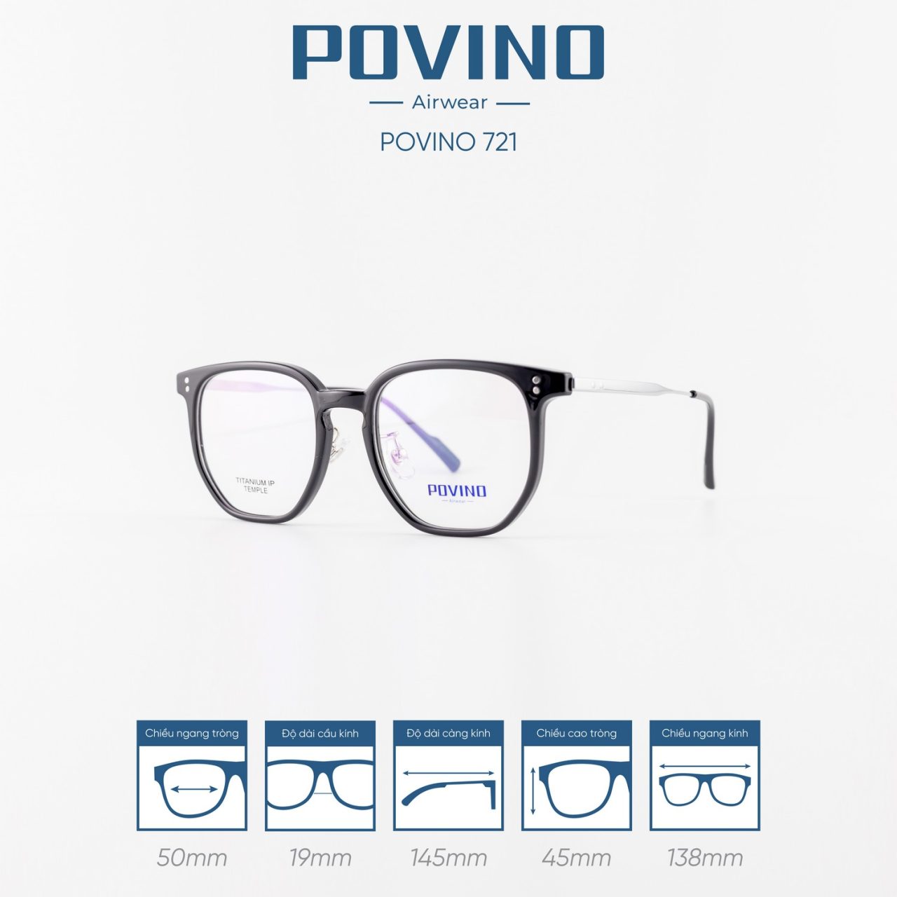 Gọng kính POVINO PO721 - Ảnh 6