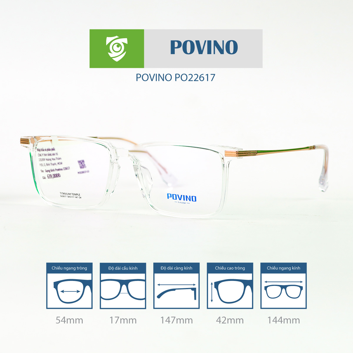 Gọng kính POVINO PO22617 - Ảnh 6
