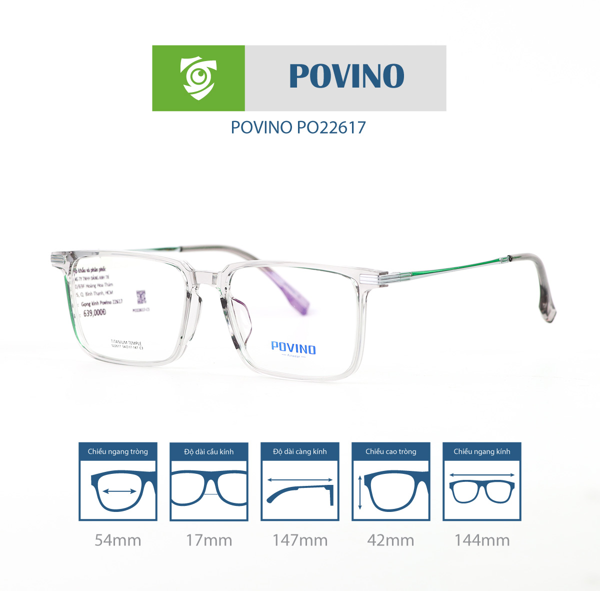 Gọng kính POVINO PO22617 - Ảnh 12