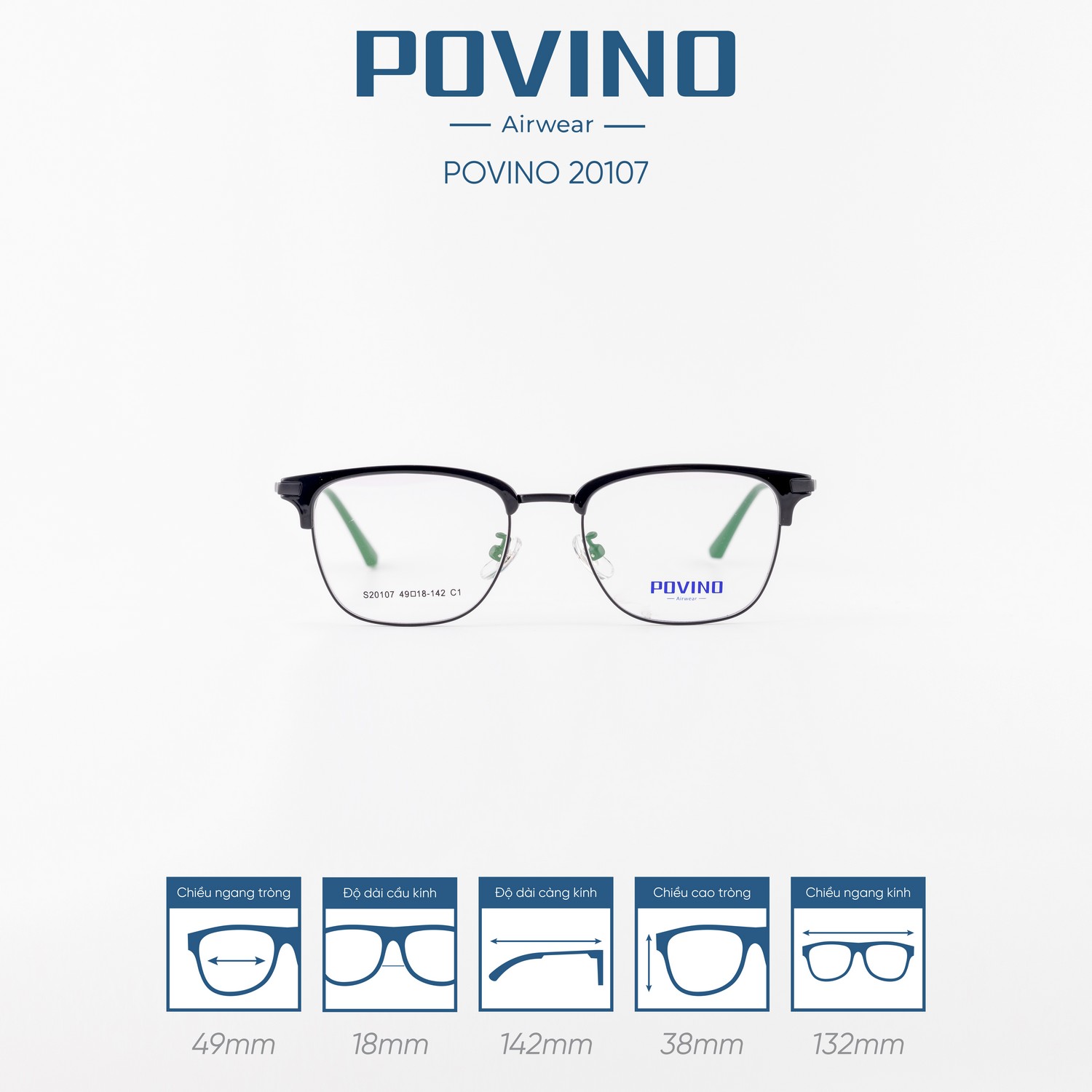 Gọng kính POVINO PO20107 - Ảnh 1