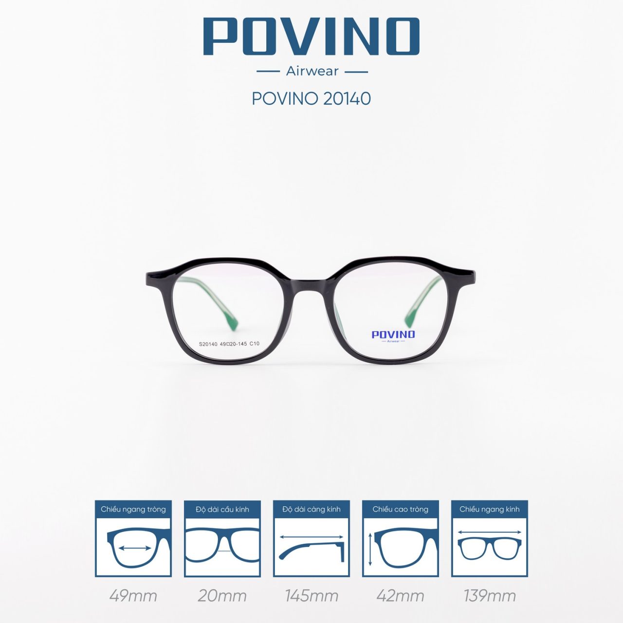Gọng kính POVINO PO20140 - Ảnh 1