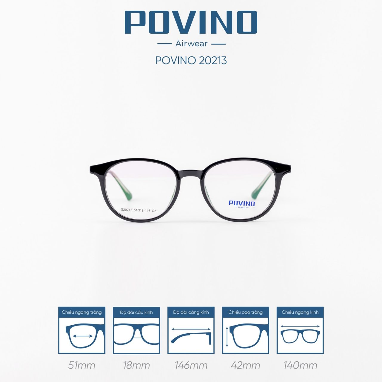 Gọng kính POVINO PO20213 - Ảnh 1