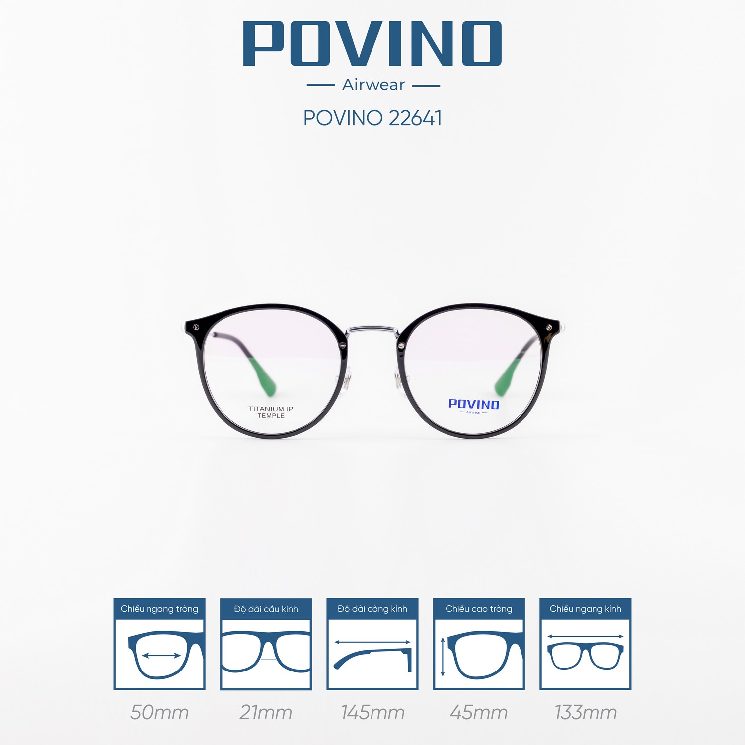 Gọng kính POVINO PO22641 - Ảnh 1
