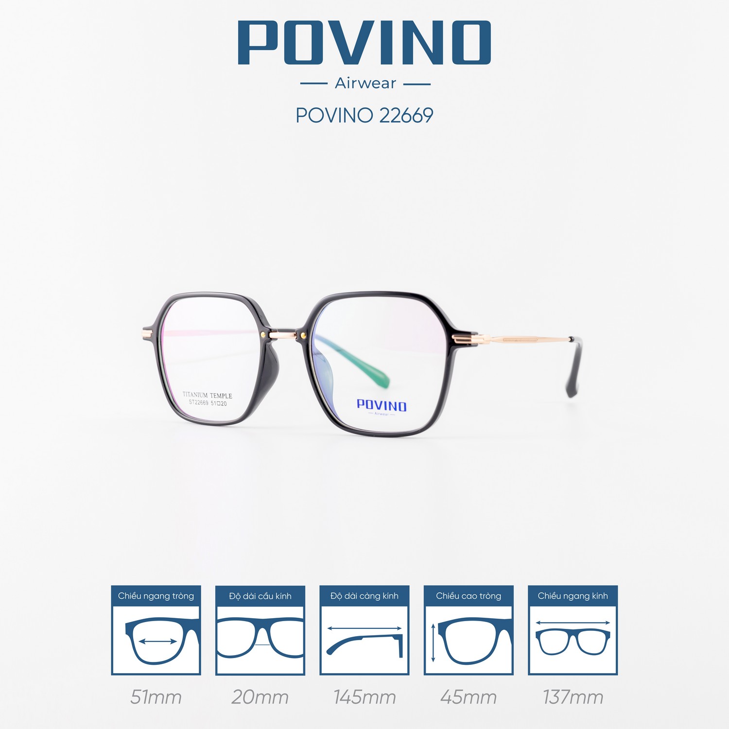 Gọng kính POVINO PO22669 - Ảnh 10