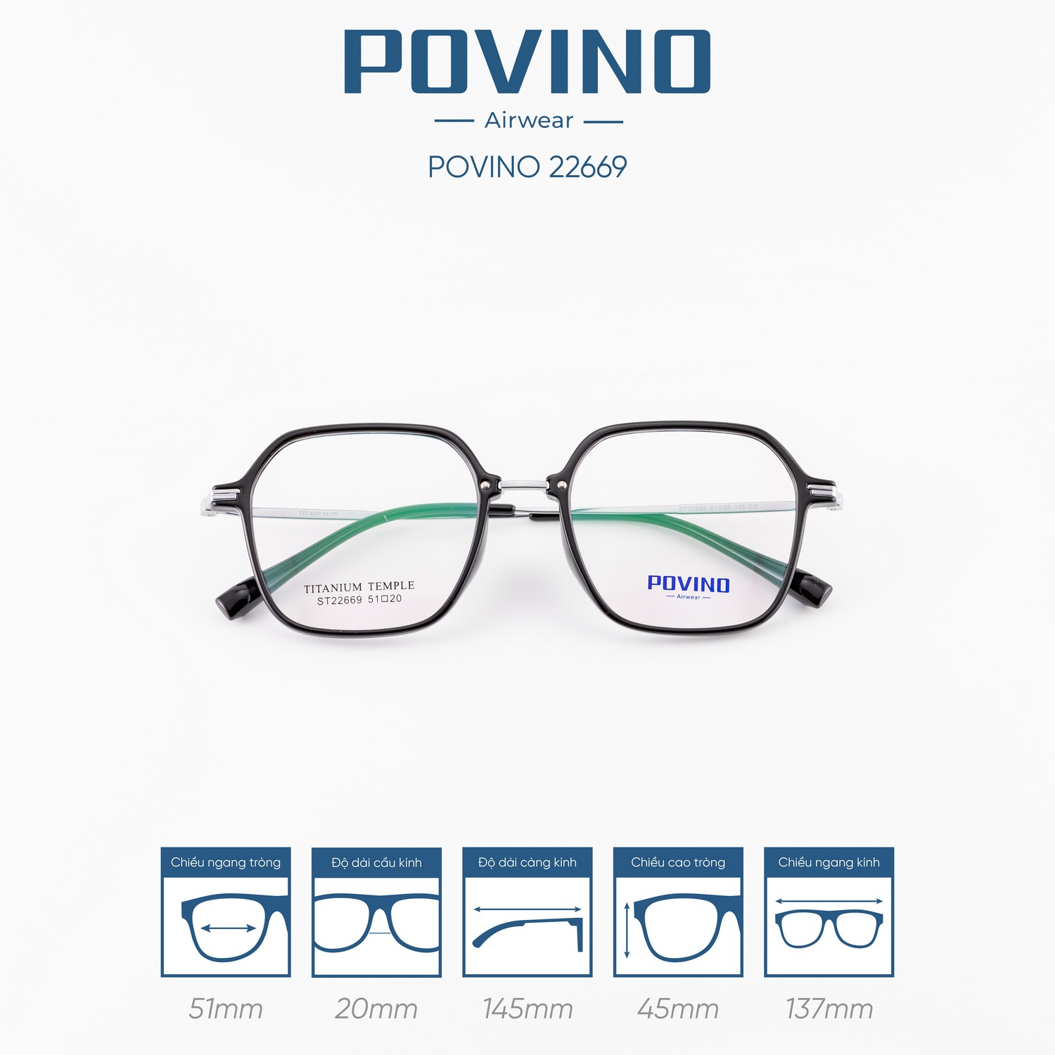 Gọng kính POVINO PO22669 - Ảnh 8