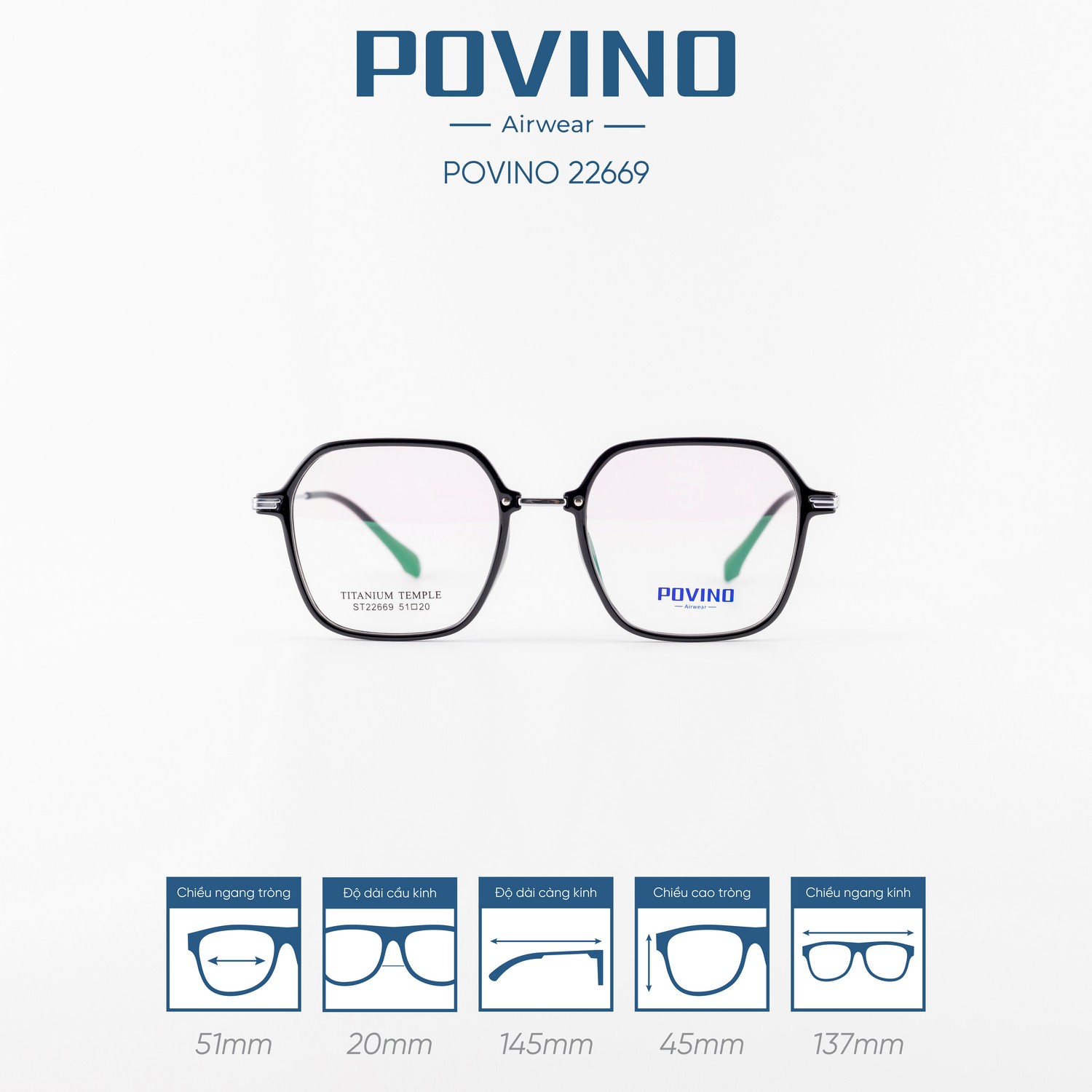 Gọng kính POVINO PO22669 - Ảnh 1
