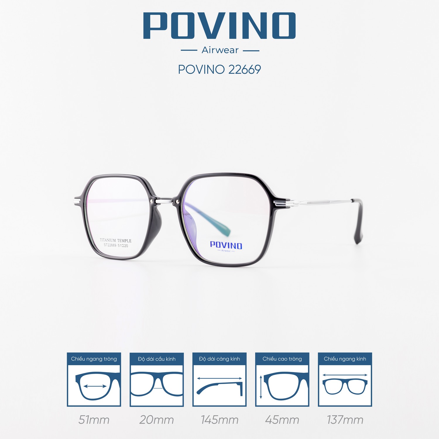 Gọng kính POVINO PO22669 - Ảnh 6