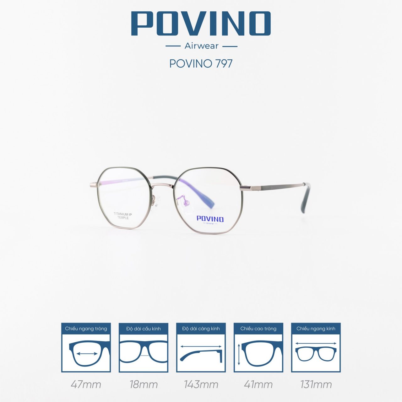 Gọng kính POVINO PO797 - Ảnh 7