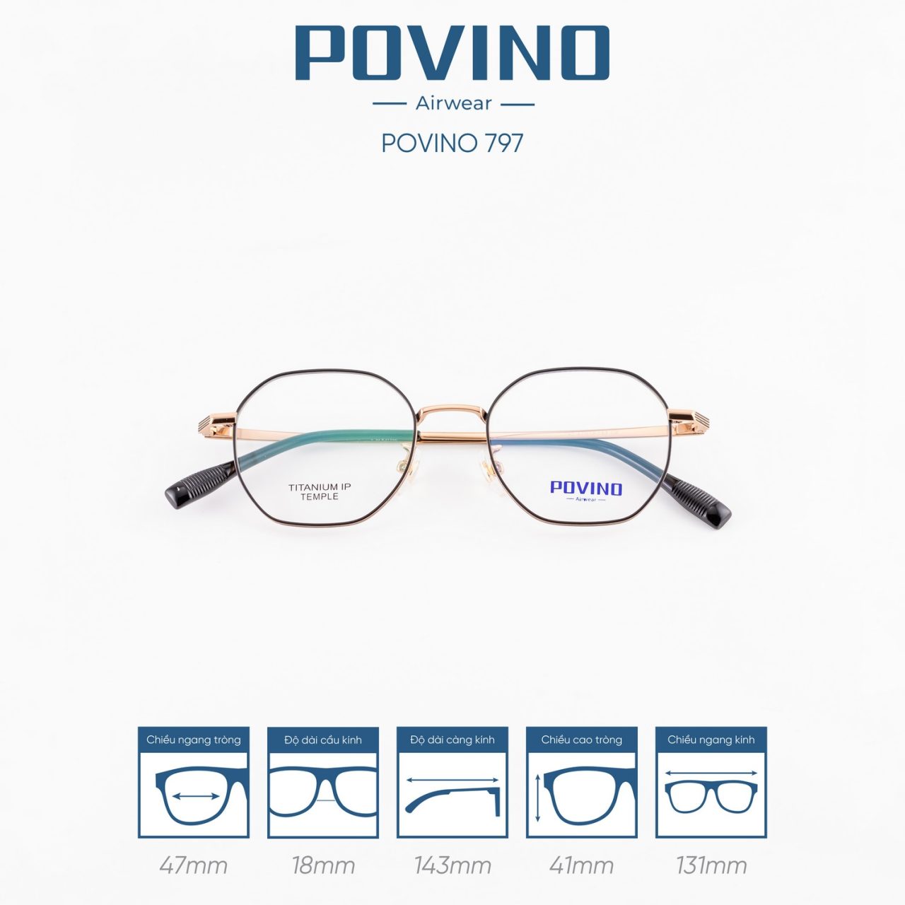 Gọng kính POVINO PO797 - Ảnh 4