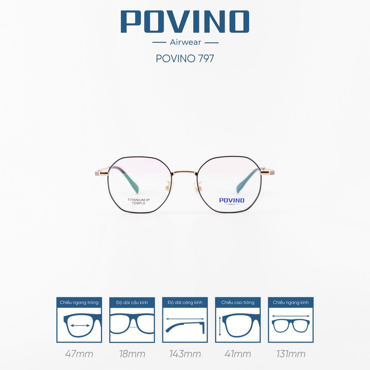 Gọng kính POVINO PO797 - Ảnh 1