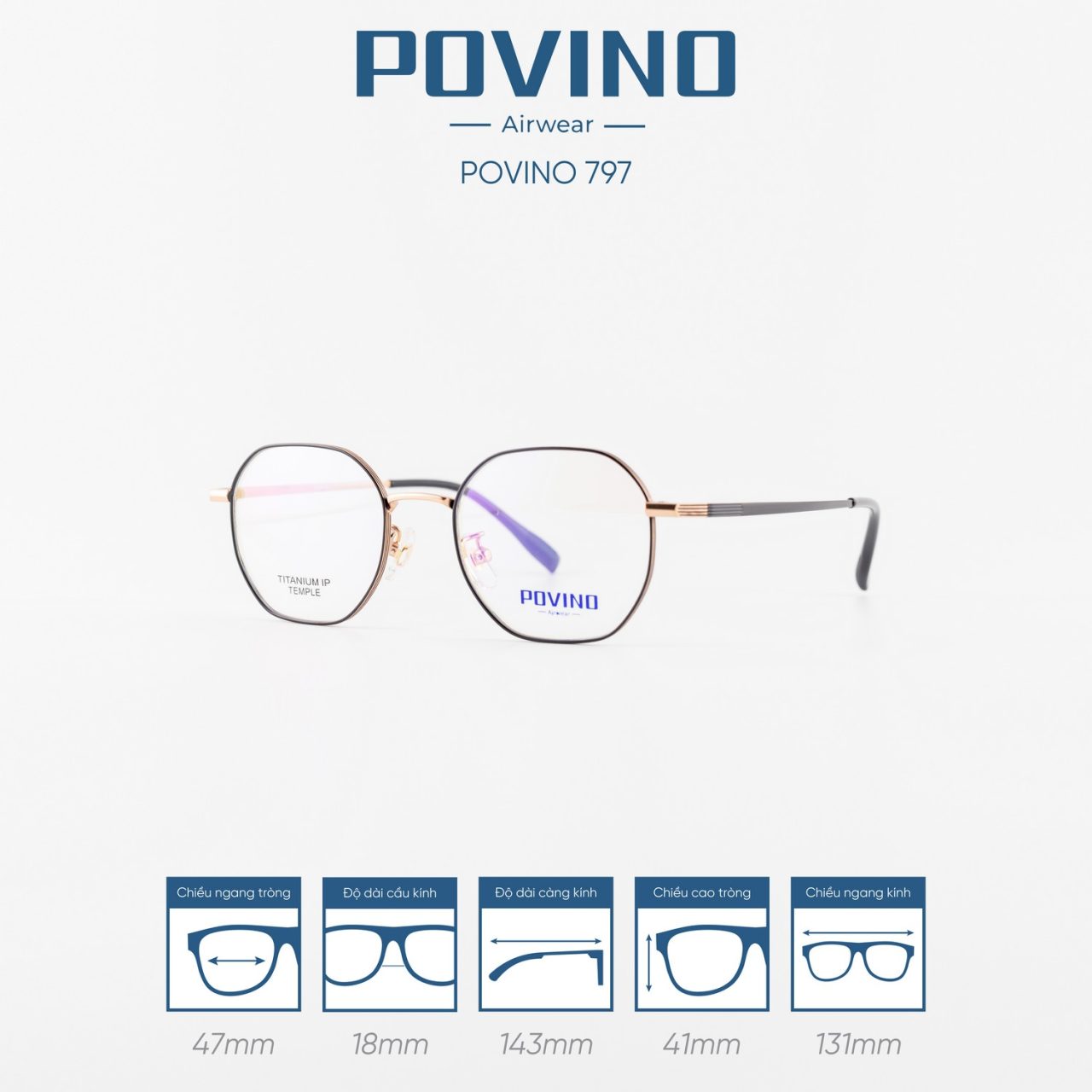 Gọng kính POVINO PO797 - Ảnh 2