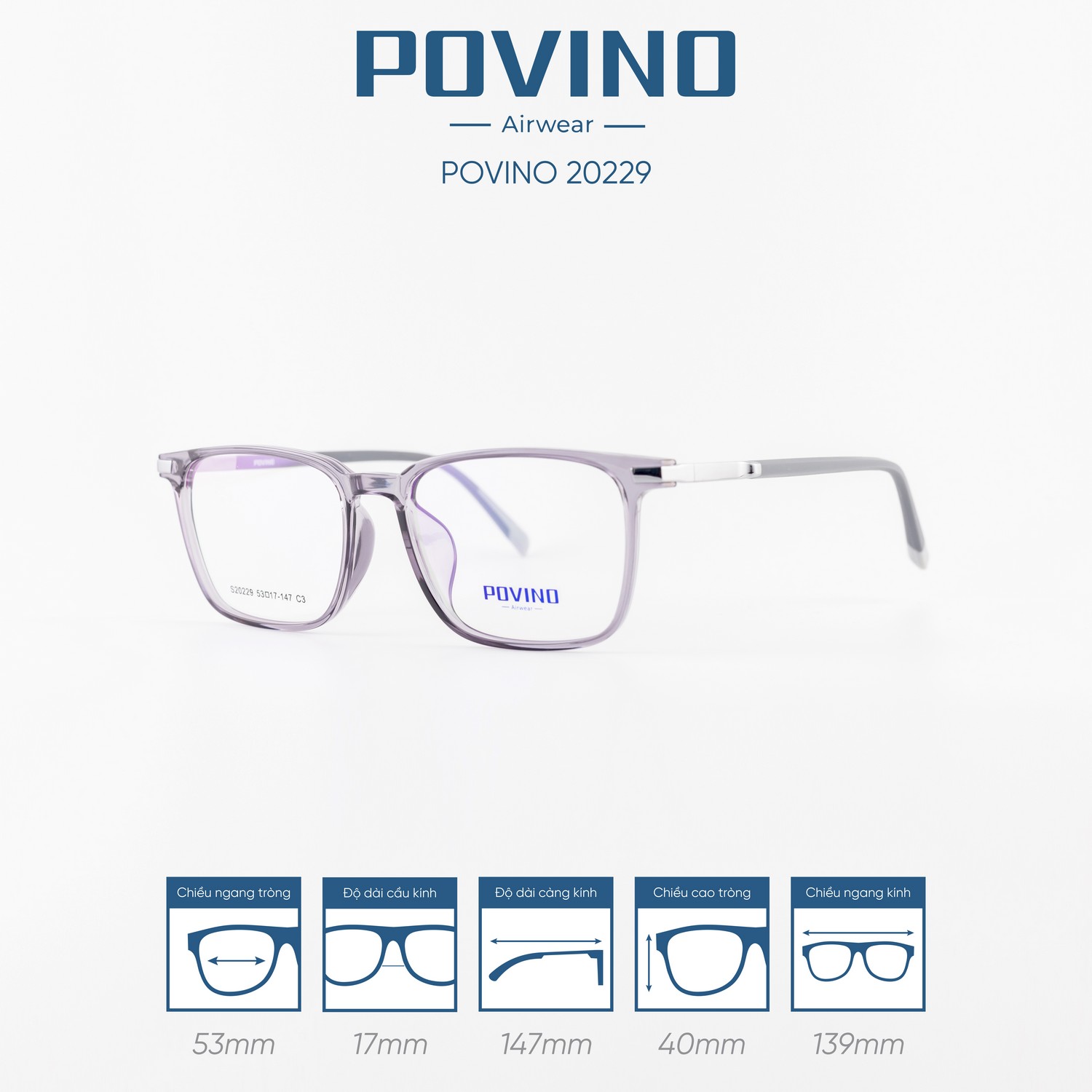 Gọng kính POVINO PO20229 - Ảnh 12