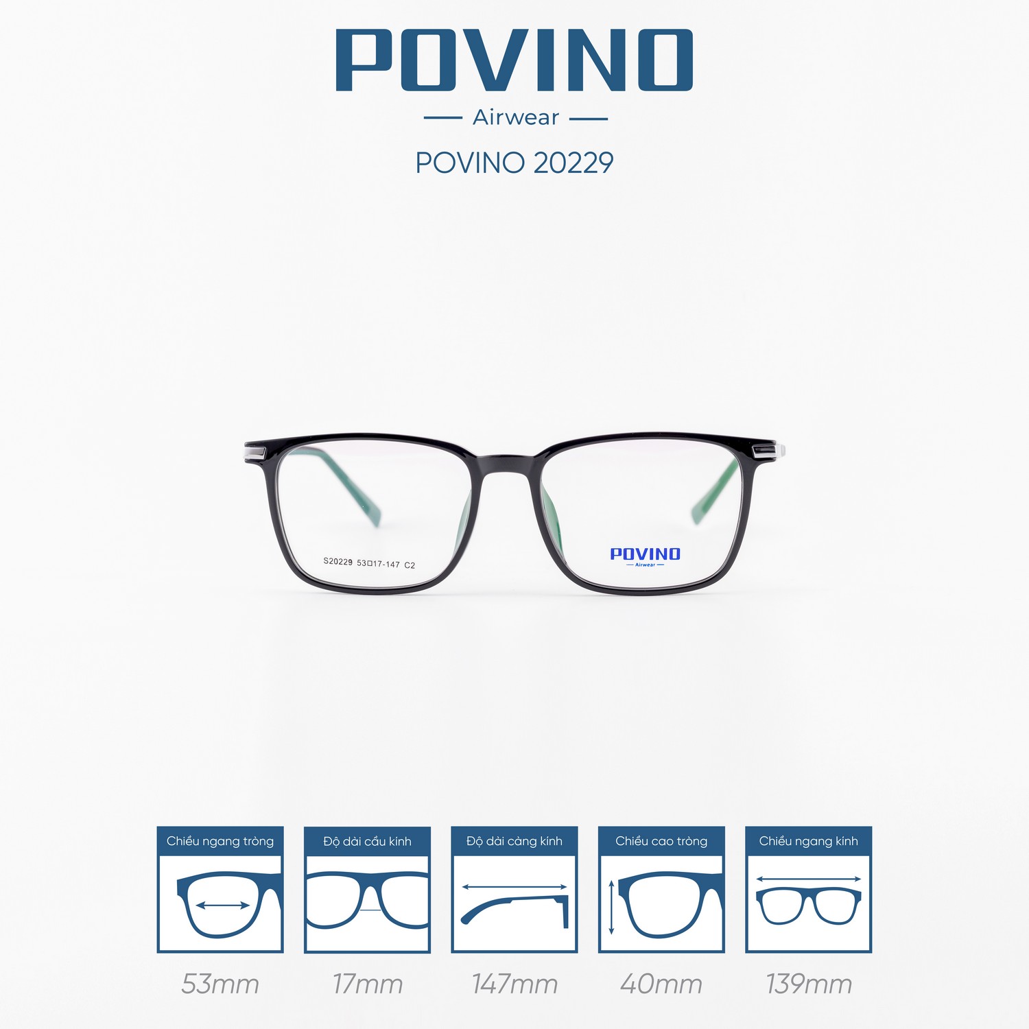 Gọng kính POVINO PO20229 - Ảnh 1