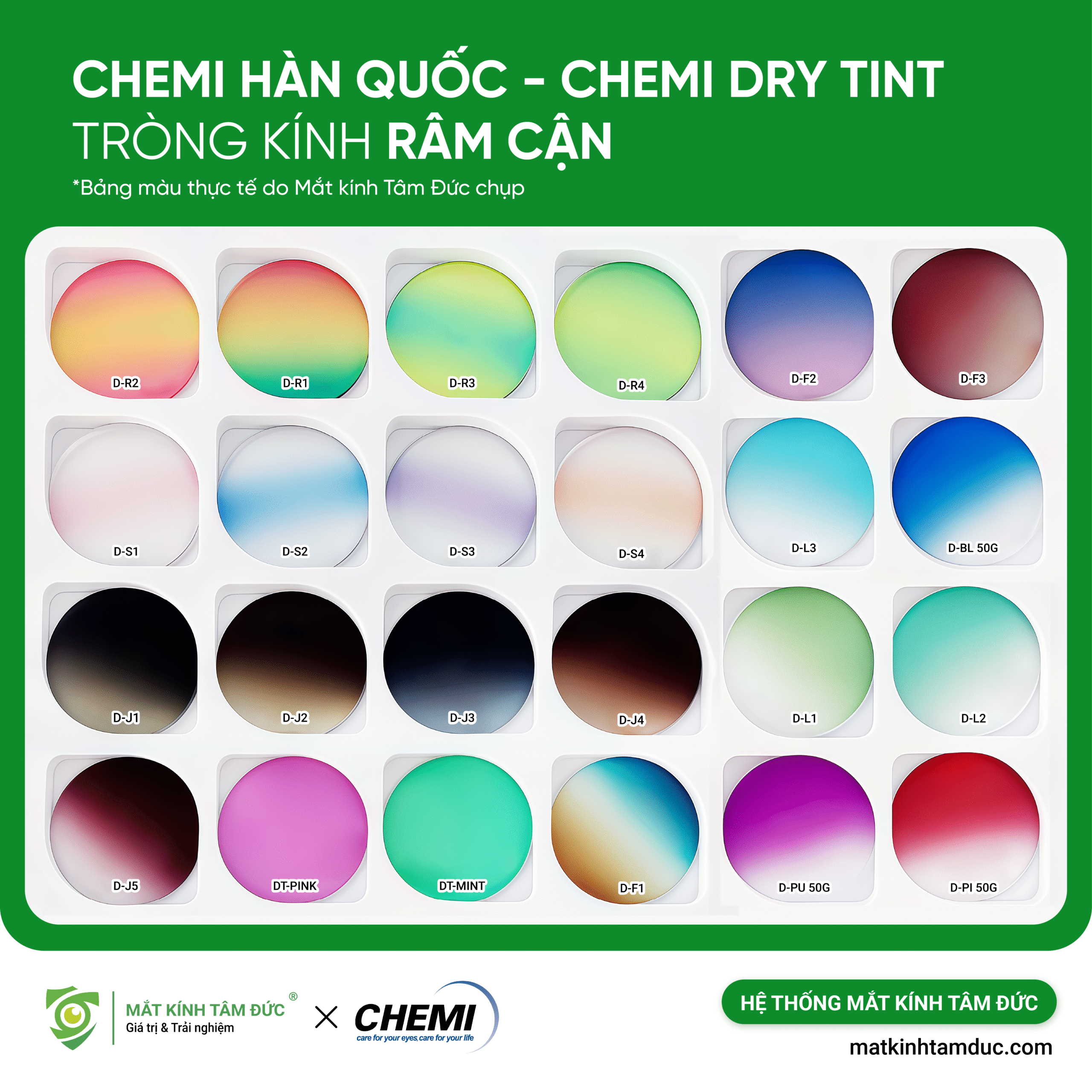 Tròng kính Râm Cận Chemi DryTin - Ảnh 1