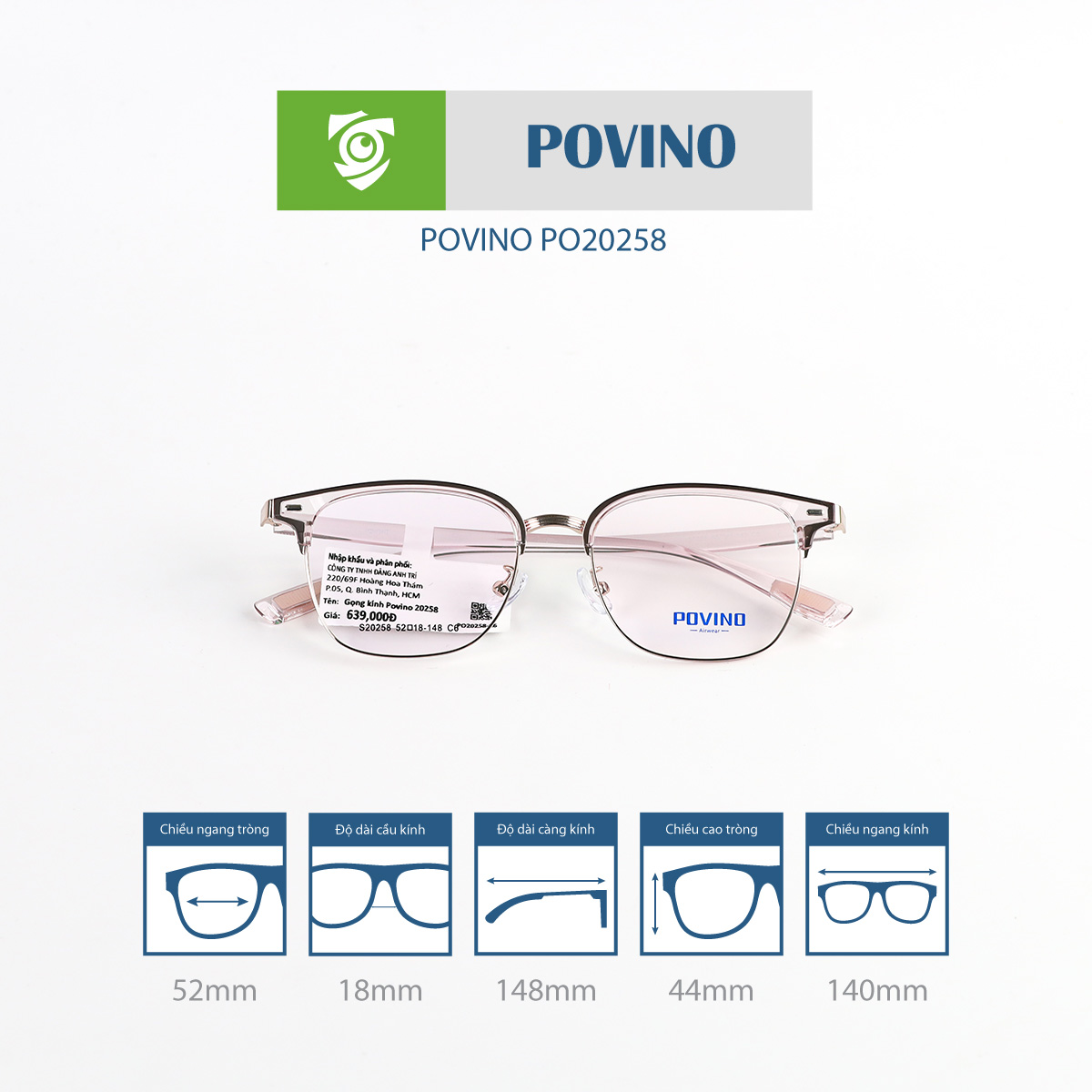 Gọng kính POVINO PO20258 - Ảnh 9