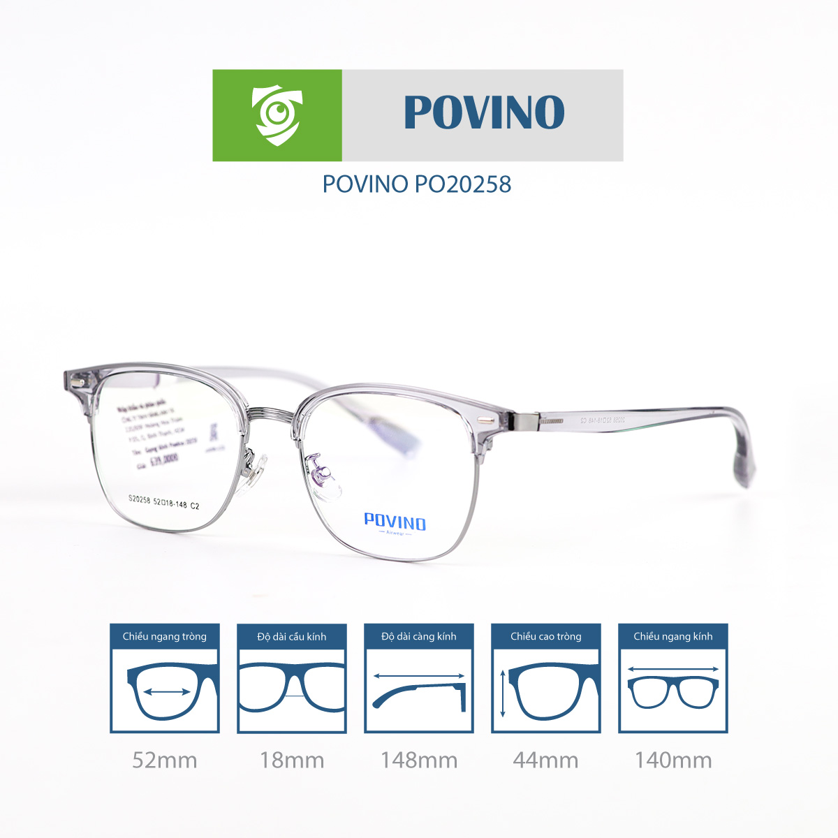 Gọng kính POVINO PO20258 - Ảnh 8