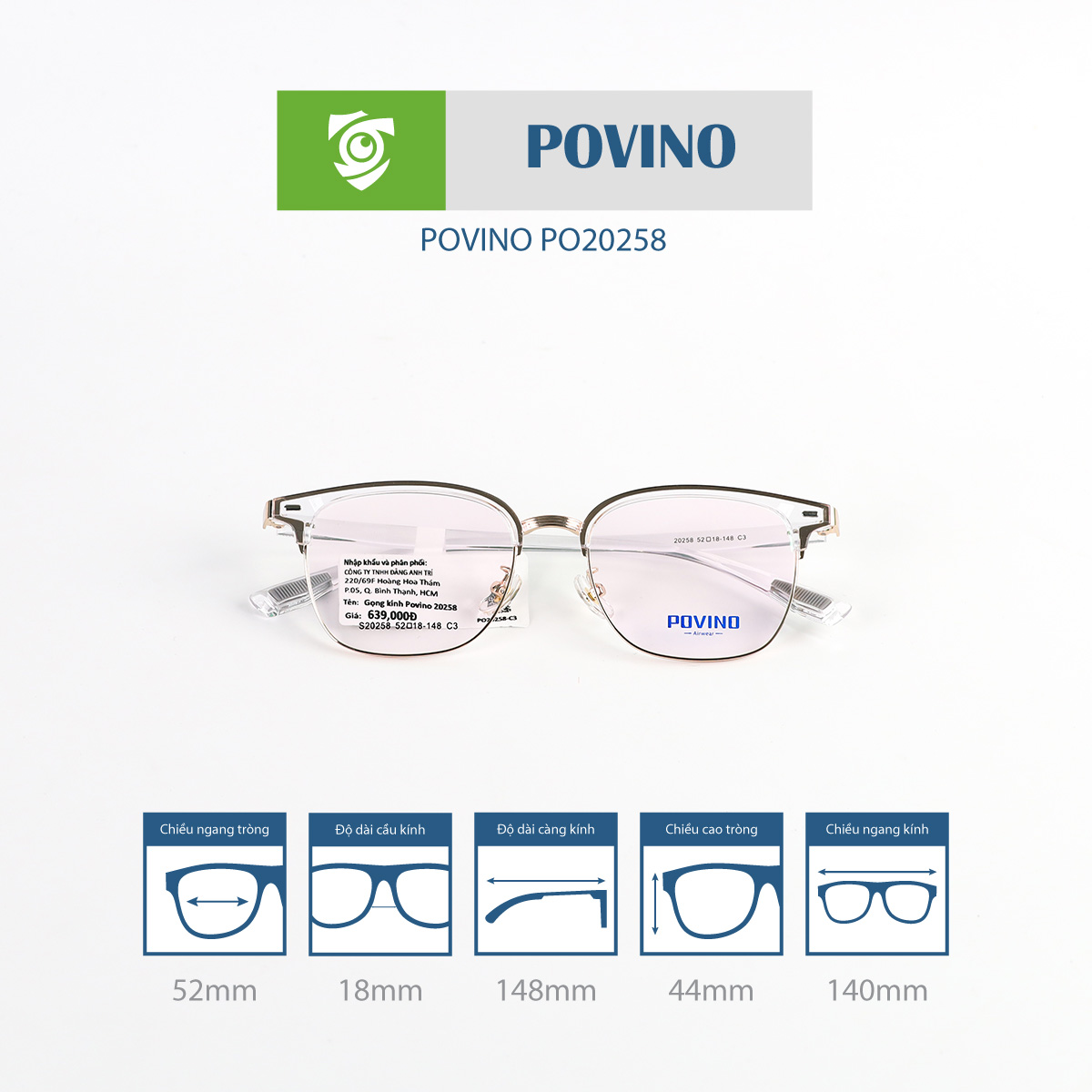 Gọng kính POVINO PO20258 - Ảnh 6