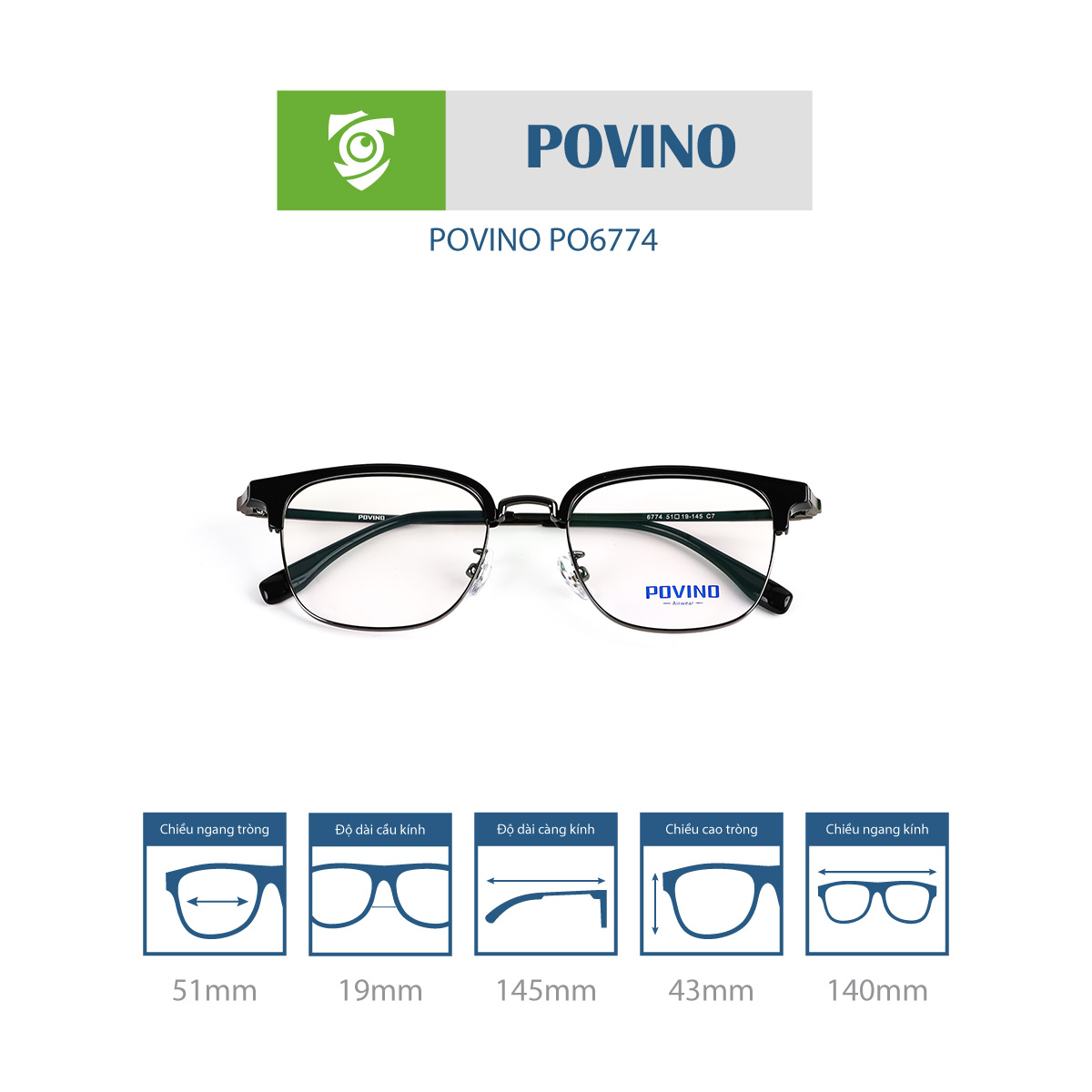 Gọng kính POVINO PO6774 - Ảnh 6