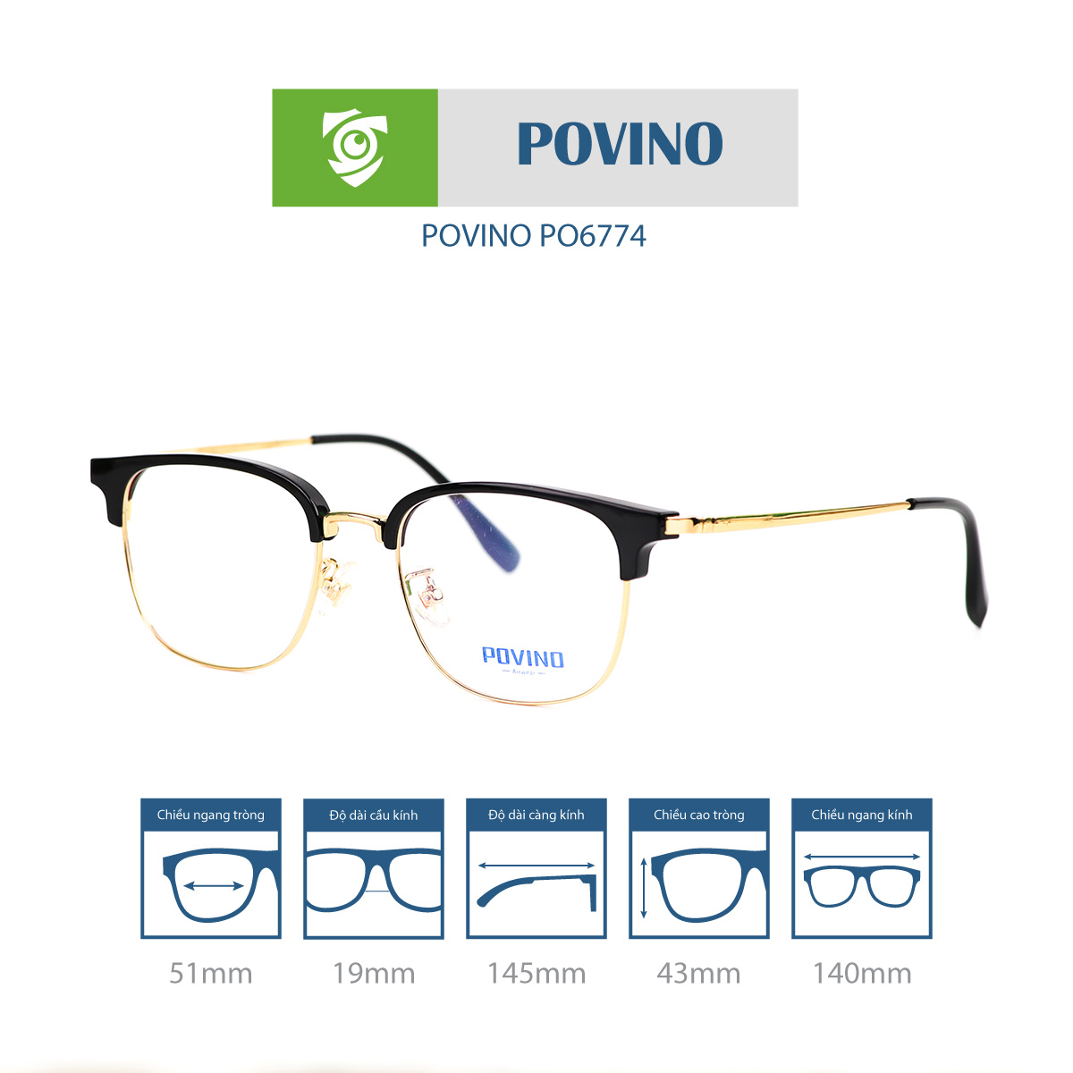 Gọng kính POVINO PO6774 - Ảnh 15