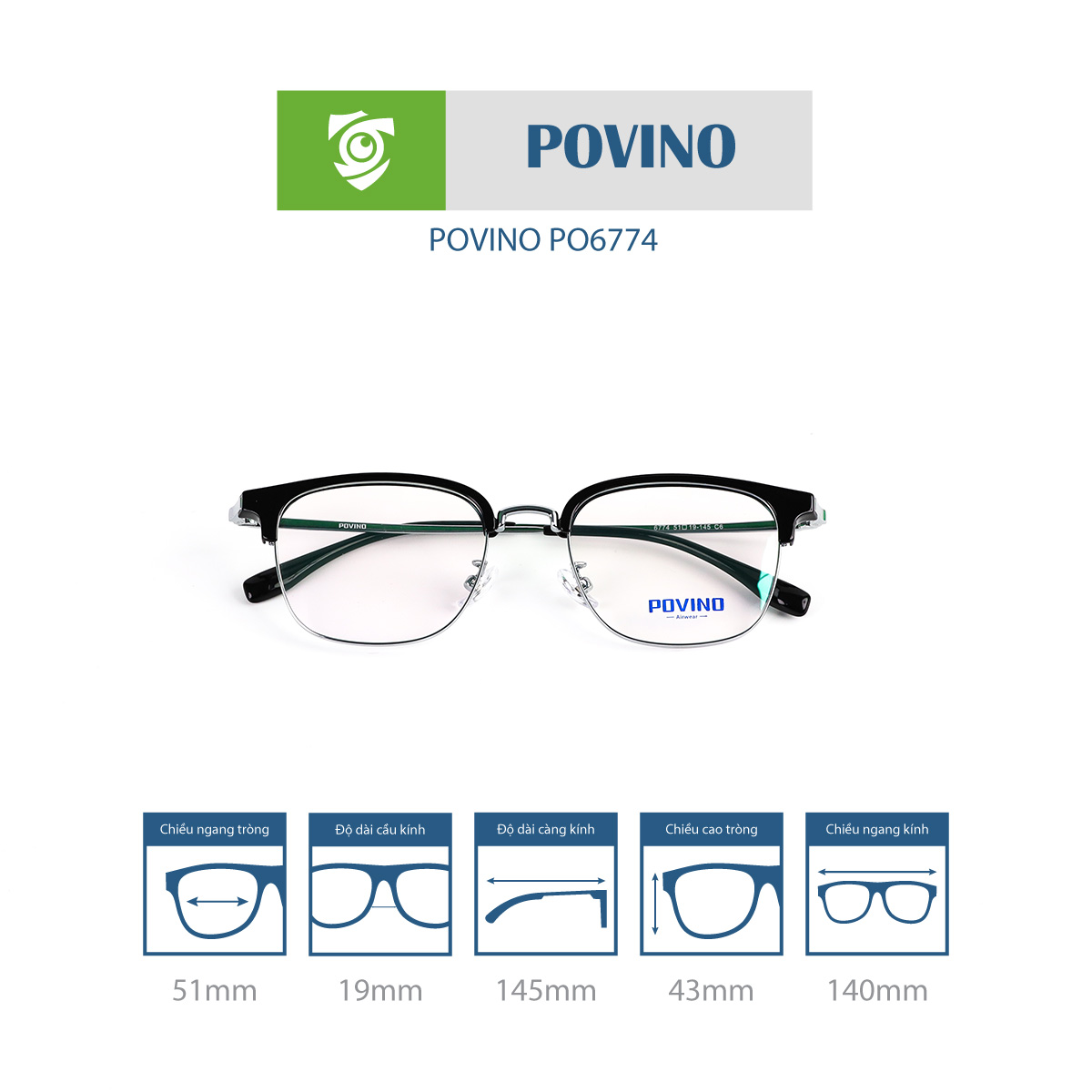 Gọng kính POVINO PO6774 - Ảnh 7