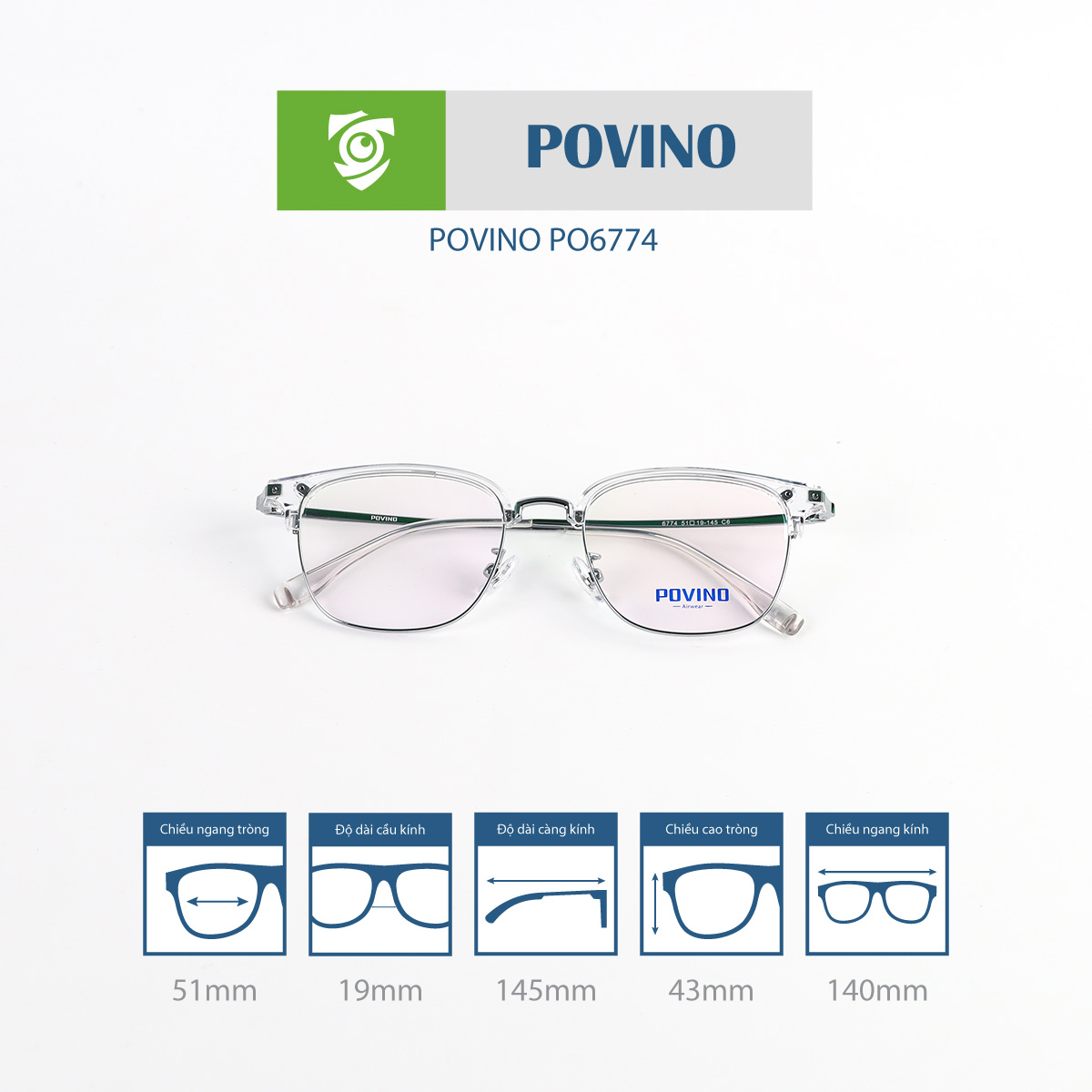 Gọng kính POVINO PO6774 - Ảnh 9