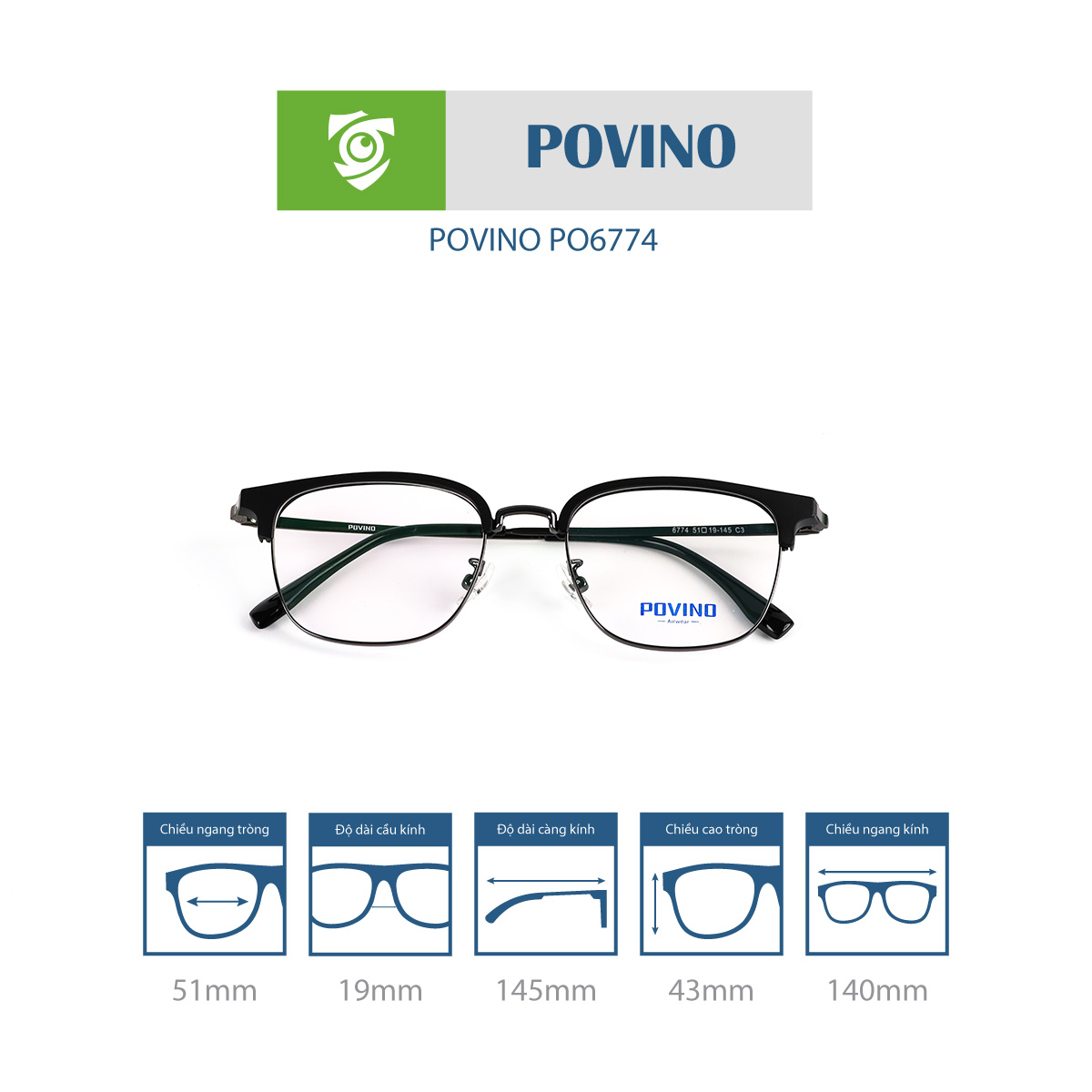 Gọng kính POVINO PO6774 - Ảnh 12