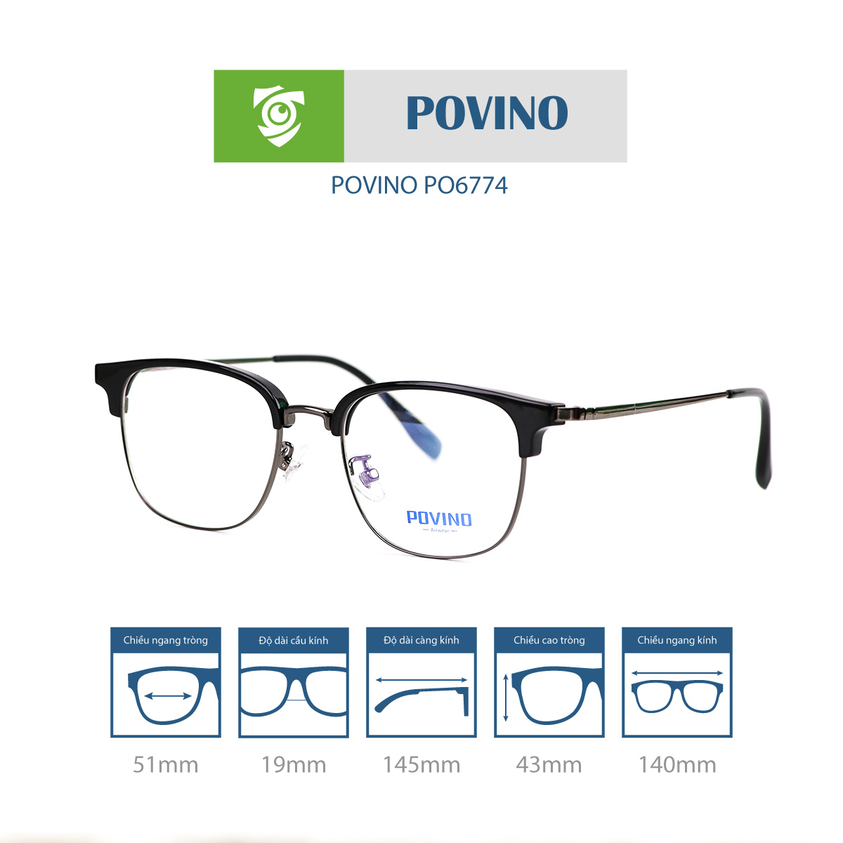 Gọng kính POVINO PO6774 - Ảnh 13