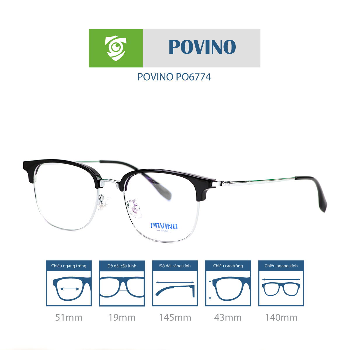 Gọng kính POVINO PO6774 - Ảnh 14